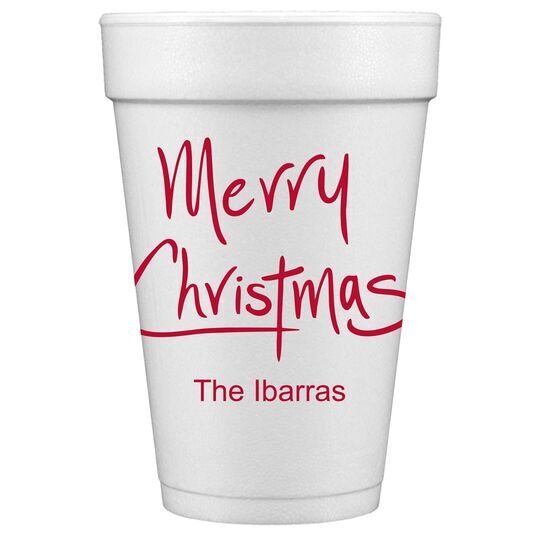 Fun Merry Christmas Styrofoam Cups